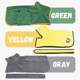 Super Absorbent Microfiber Pet Bathrobe | Quick-Dry Dog Drying Coat with Adjustable Straps