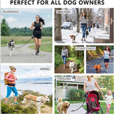 Hands-Free Dog Leash Running Belt – Bungee Leash Waist Belt with Phone Pocket, Treat Pouch & Water Bottle Holder