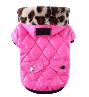 Dog Winter Coat with Fur Collar | Warm Fleece-Lined Hooded Jacket for Dogs XS–XXL