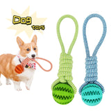 Treat-Dispensing Rope Chew Toy – Bite-Resistant TPR & Cotton Rope Dental Toy for Dogs