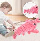 Electric Jumping Shrimp Cat Toy – USB Rechargeable Wiggling Lobster Plush with 3 Tail Swing Modes
