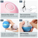 Colorful LED Laser Automatic Ball – USB Rechargeable Interactive Cat Toy with Feather & Bell