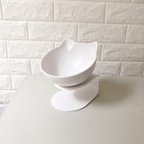 Tilted Cat Ear Pet Bowl — Angled Transparent Single Food Bowl for Cats & Dogs
