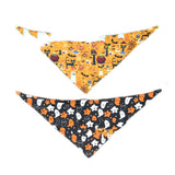 Pet Halloween Bandana Bib – Double-Sided Drool Towel for Cats & Dogs | 4 Spooky Designs