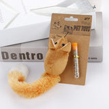 Long-Tail Plush Mouse Cat Toy – Interactive Teaser with Catnip Vial Included