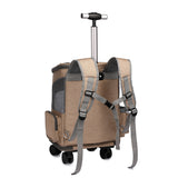 Portable Folding Pet Trolley Backpack — Travel Carrier with Universal Wheels