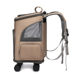 Portable Folding Pet Trolley Backpack — Travel Carrier with Universal Wheels