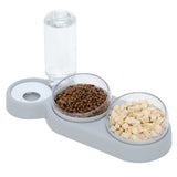Elevated Double Pet Feeder with Water Fountain | Dry & Wet Separation Bowl for Dogs & Cats