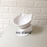 Tilted Cat Ear Pet Bowl — Angled Transparent Single Food Bowl for Cats & Dogs