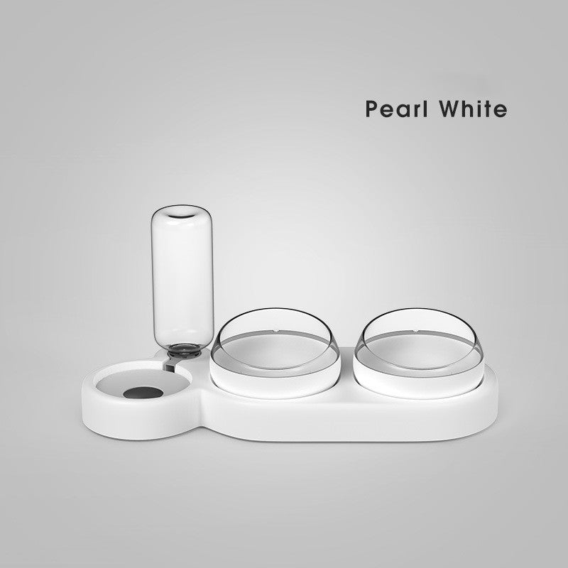 Elevated Double Pet Feeder with Water Fountain | Dry & Wet Separation Bowl for Dogs & Cats