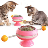 Catnip Turntable Cat Toy – Spinning Rotatable Ball Track with 3 Catnip Balls & Suction Cup Base
