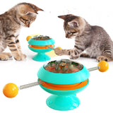 Catnip Turntable Cat Toy – Spinning Rotatable Ball Track with 3 Catnip Balls & Suction Cup Base