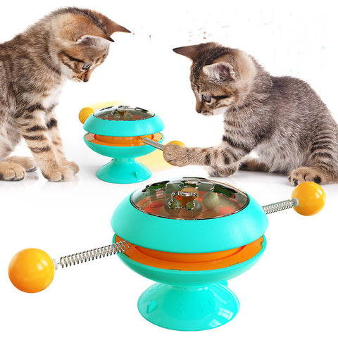 Catnip Turntable Cat Toy – Spinning Rotatable Ball Track with 3 Catnip Balls & Suction Cup Base