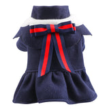 British Style Pet School Uniform Costume – Woolen Dog & Cat Outfit for Fall & Winter