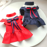 British Style Pet School Uniform Costume – Woolen Dog & Cat Outfit for Fall & Winter