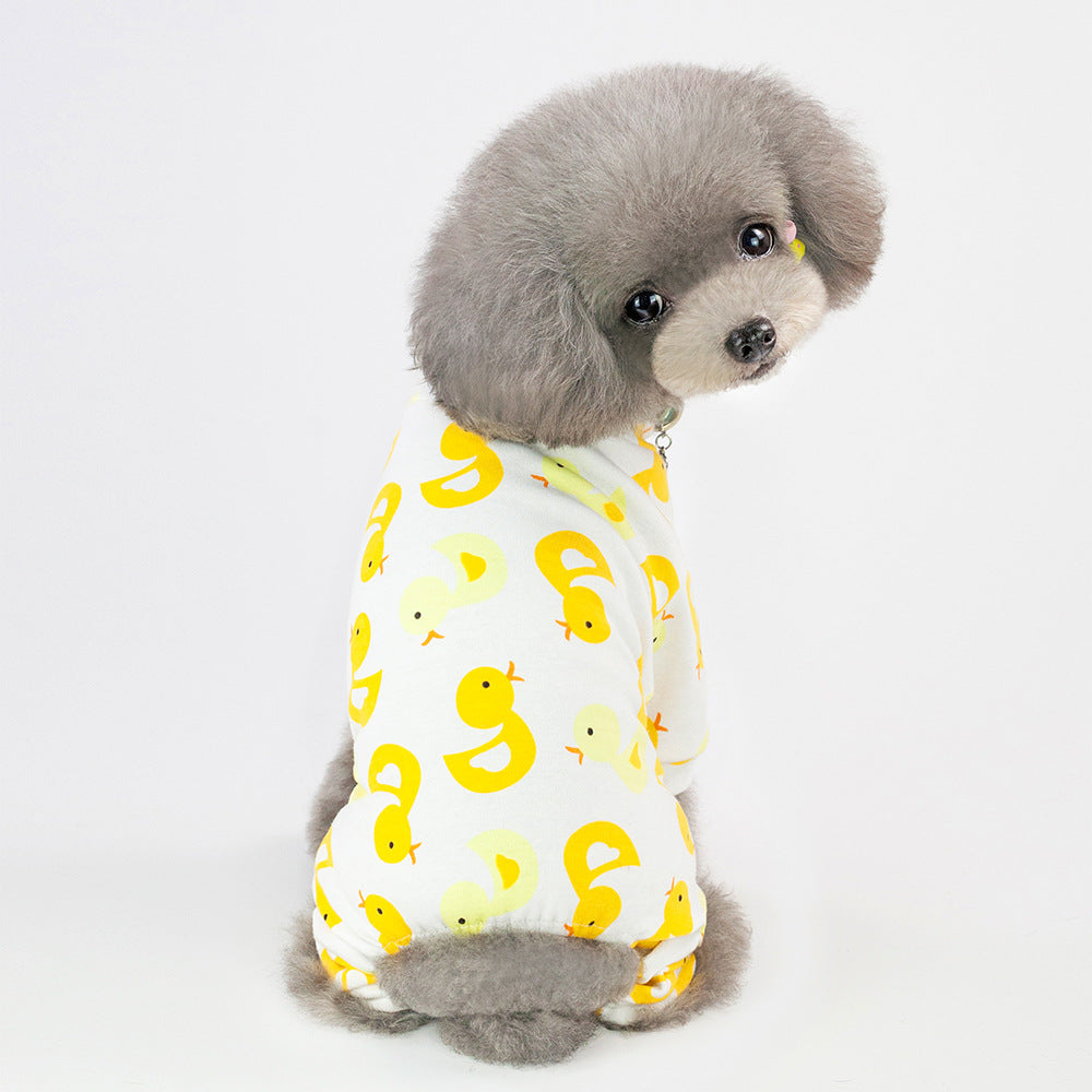 Pet Four-Legged Cotton Home Pajamas Casual Cartoon Fruit Pattern