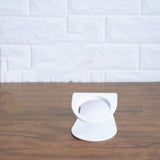 Tilted Cat Ear Pet Bowl — Angled Transparent Single Food Bowl for Cats & Dogs