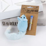 Long-Tail Plush Mouse Cat Toy – Interactive Teaser with Catnip Vial Included