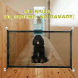 Retractable Mesh Pet Safety Gate – No-Drill Portable Barrier for Doorways, Stairs & Hallways