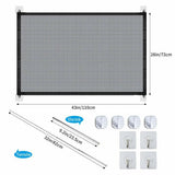Retractable Mesh Pet Safety Gate – No-Drill Portable Barrier for Doorways, Stairs & Hallways