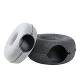 Donut Felt Cat Tunnel Nest – 2-in-1 Zipper Ring Tunnel & Open Nest Bed