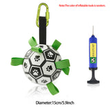Inflatable Dog Sport Ball – Nylon Grab Tab Fetch & Tug-of-War Ball for Large Dogs & Border Collies