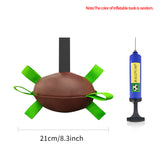 Inflatable Dog Sport Ball – Nylon Grab Tab Fetch & Tug-of-War Ball for Large Dogs & Border Collies