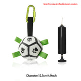 Inflatable Dog Sport Ball – Nylon Grab Tab Fetch & Tug-of-War Ball for Large Dogs & Border Collies