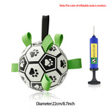 Inflatable Dog Sport Ball – Nylon Grab Tab Fetch & Tug-of-War Ball for Large Dogs & Border Collies