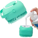 Silicone Pet Shampoo Brush | 2-in-1 Soap Dispensing Massage Scrubber for Dogs & Cats