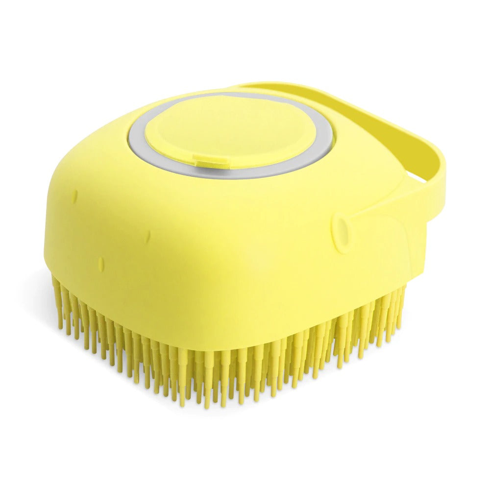 Silicone Pet Shampoo Brush | 2-in-1 Soap Dispensing Massage Scrubber for Dogs & Cats