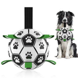 Inflatable Dog Sport Ball – Nylon Grab Tab Fetch & Tug-of-War Ball for Large Dogs & Border Collies