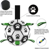 Inflatable Dog Sport Ball – Nylon Grab Tab Fetch & Tug-of-War Ball for Large Dogs & Border Collies