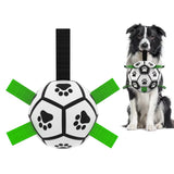 Inflatable Dog Sport Ball – Nylon Grab Tab Fetch & Tug-of-War Ball for Large Dogs & Border Collies