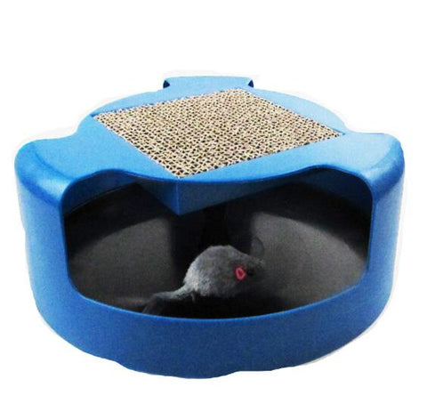 Catch the Mouse Spinning Cat Toy – 360° Rotating Mouse Track with Felt Scratch Pad, No Batteries Needed