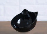 Tilted Cat Ear Pet Bowl — Angled Transparent Single Food Bowl for Cats & Dogs