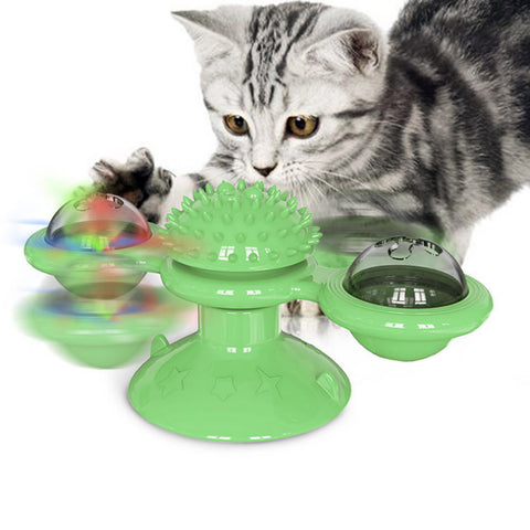 Suction Cup Windmill Cat Toy – Spinning Ball & Multi-Sensory Interactive Toy for Cats