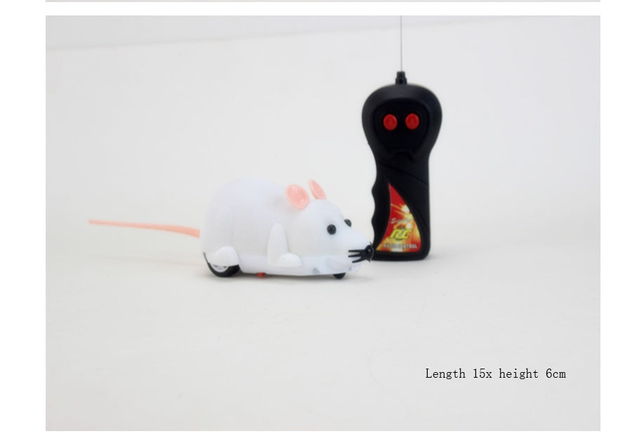 RC Remote Control Mouse Cat Toy – Realistic Flocked Simulation Mouse for Cats & Pranks