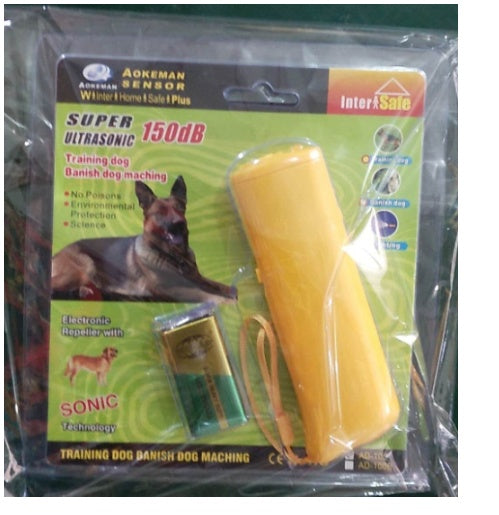 3-in-1 Ultrasonic Dog Bark Deterrent | Anti-Barking Trainer & LED Flashlight