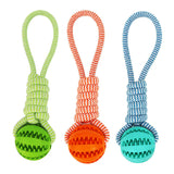 Treat-Dispensing Rope Chew Toy – Bite-Resistant TPR & Cotton Rope Dental Toy for Dogs