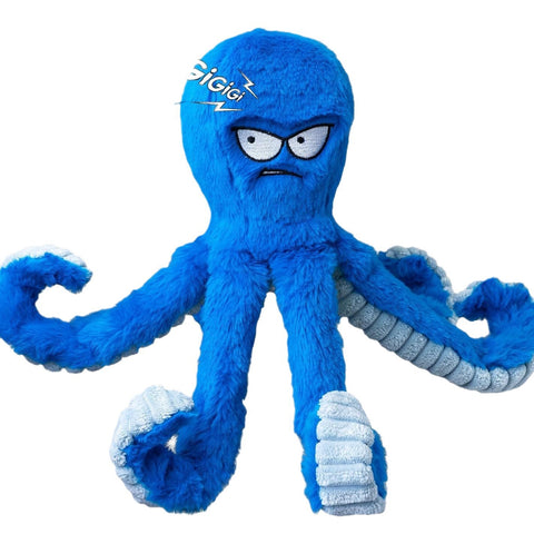 Octopus Plush Dog Toy – Squeaky Head, Crinkle Tentacles & Tug-of-War for Large Dogs