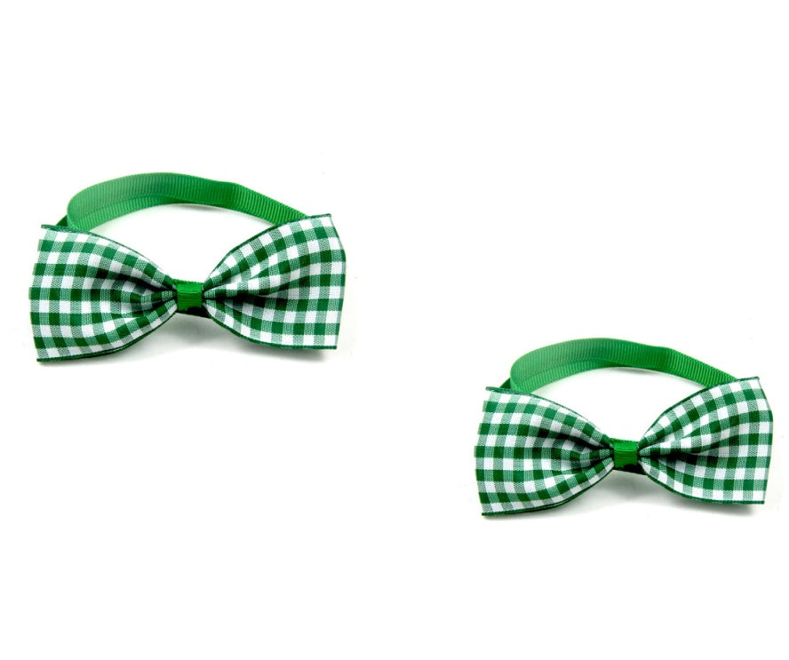 Plaid Bow Tie Collar for Dogs & Cats – 8 Colors, Single or 2-Pack