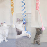 Suction Cup Spring Cat Toy – Self-Play Plush Ball & Bell Badminton Teaser