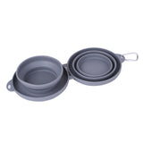 Foldable Double Pet Feeding Bowl | Portable Collapsible Food & Water Dish for Dogs & Cats