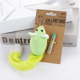 Long-Tail Plush Mouse Cat Toy – Interactive Teaser with Catnip Vial Included