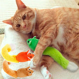Long-Tail Plush Mouse Cat Toy – Interactive Teaser with Catnip Vial Included