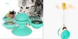 Spinning Windmill Cat Toy – Interactive Suction Cup Toy with Teeth Cleaning & Catnip Ball