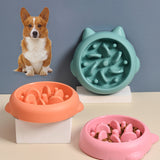 Anti-Gulping Slow Feeder Pet Bowl — Anti-Choke Eating Plate for Dogs & Cats