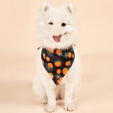 Pet Halloween Bandana Bib – Double-Sided Drool Towel for Cats & Dogs | 4 Spooky Designs