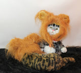Funny Pet Hat Emulation Lion Hair Mane Ears Head Cap Scarf Halloween Festival Costume